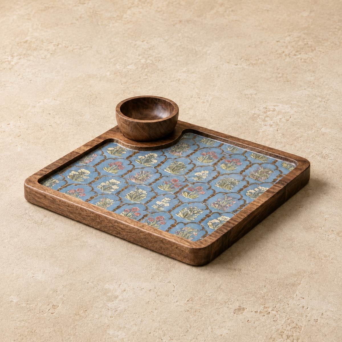 Heritage Mosaic Platter - Detachable Dip Bowl