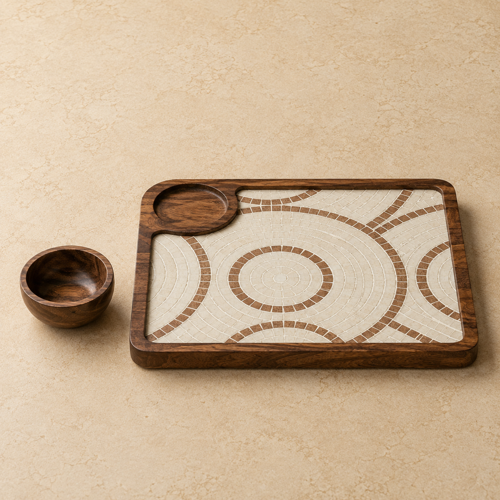 Shahi Mosaic Platter - Detachable Dip Bowl