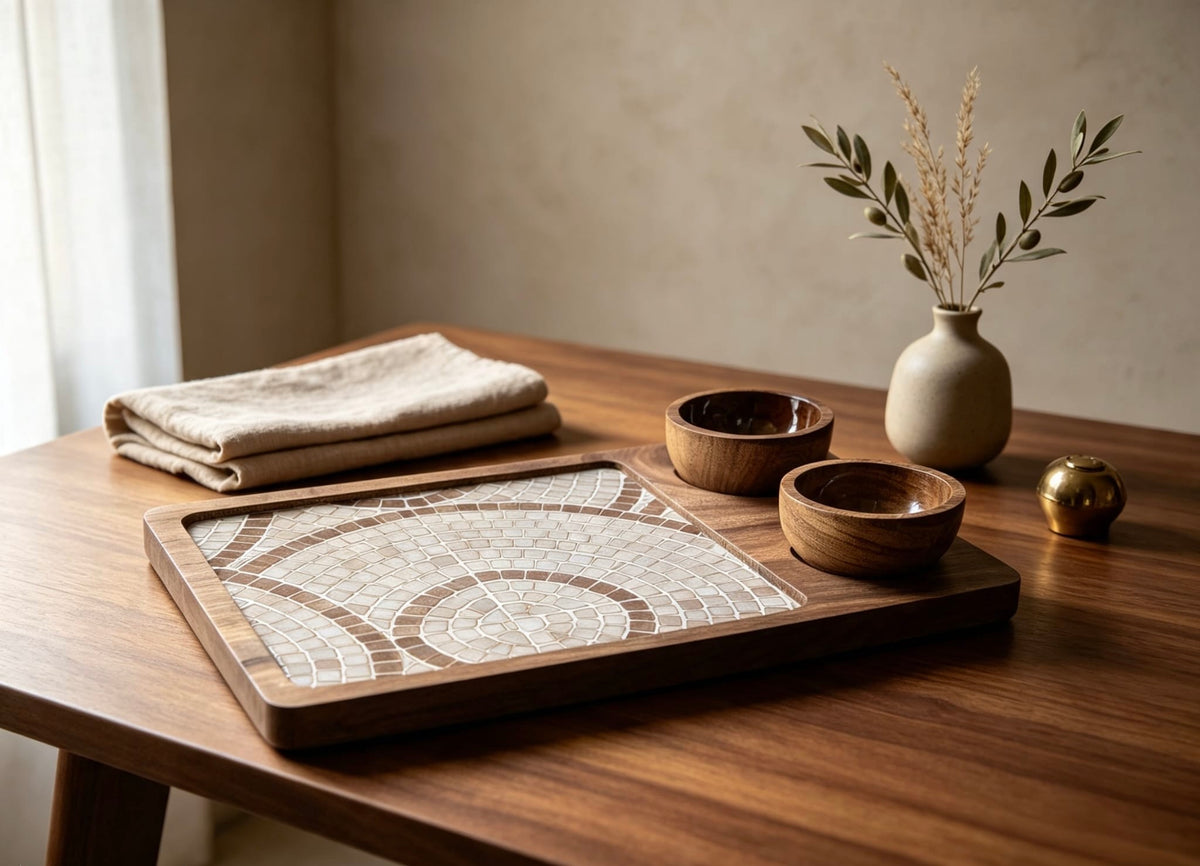 Shahi Mosaic Platter - Detachable Dip Bowls