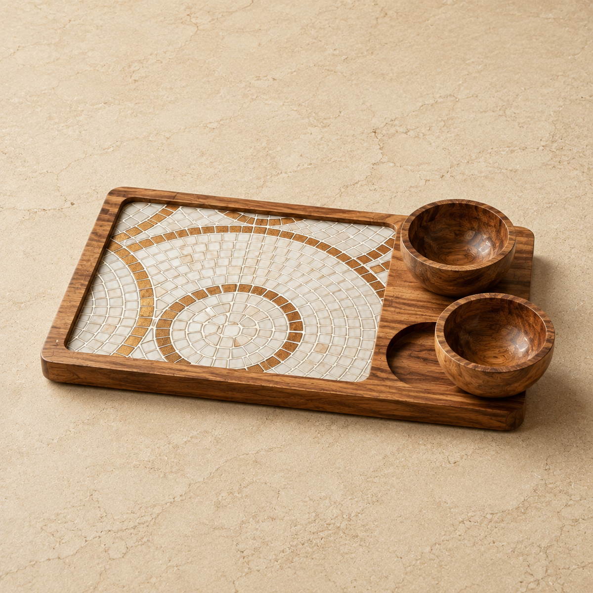 Shahi Mosaic Platter - Detachable Dip Bowls