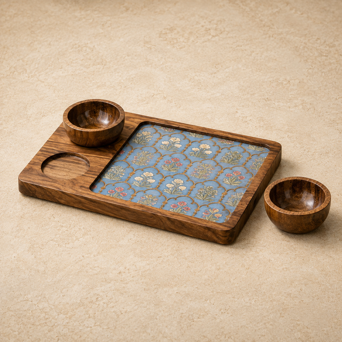 Heritage Mosaic Platter - Detachable Dip Bowls