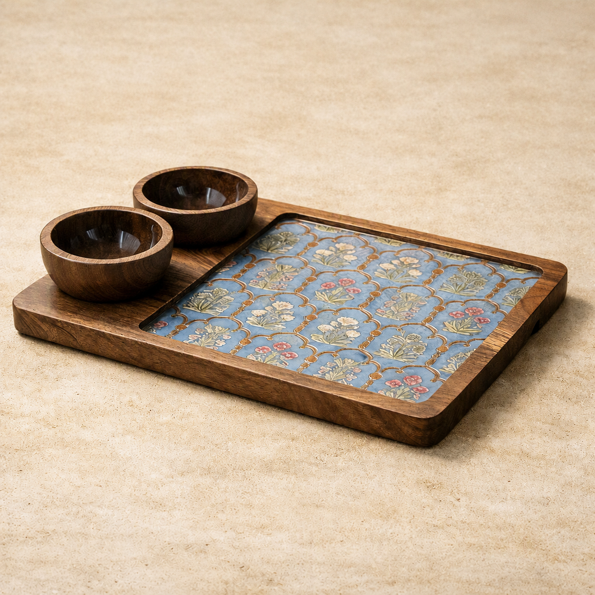 Heritage Mosaic Platter - Detachable Dip Bowls