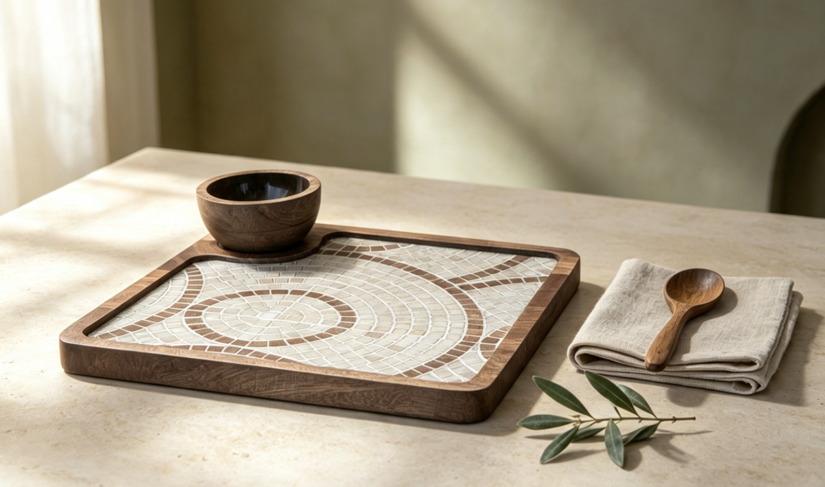 Shahi Mosaic Platter - Detachable Dip Bowl