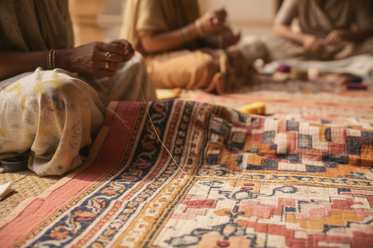 Artisan Hands Stitching Quilts — Jaipur